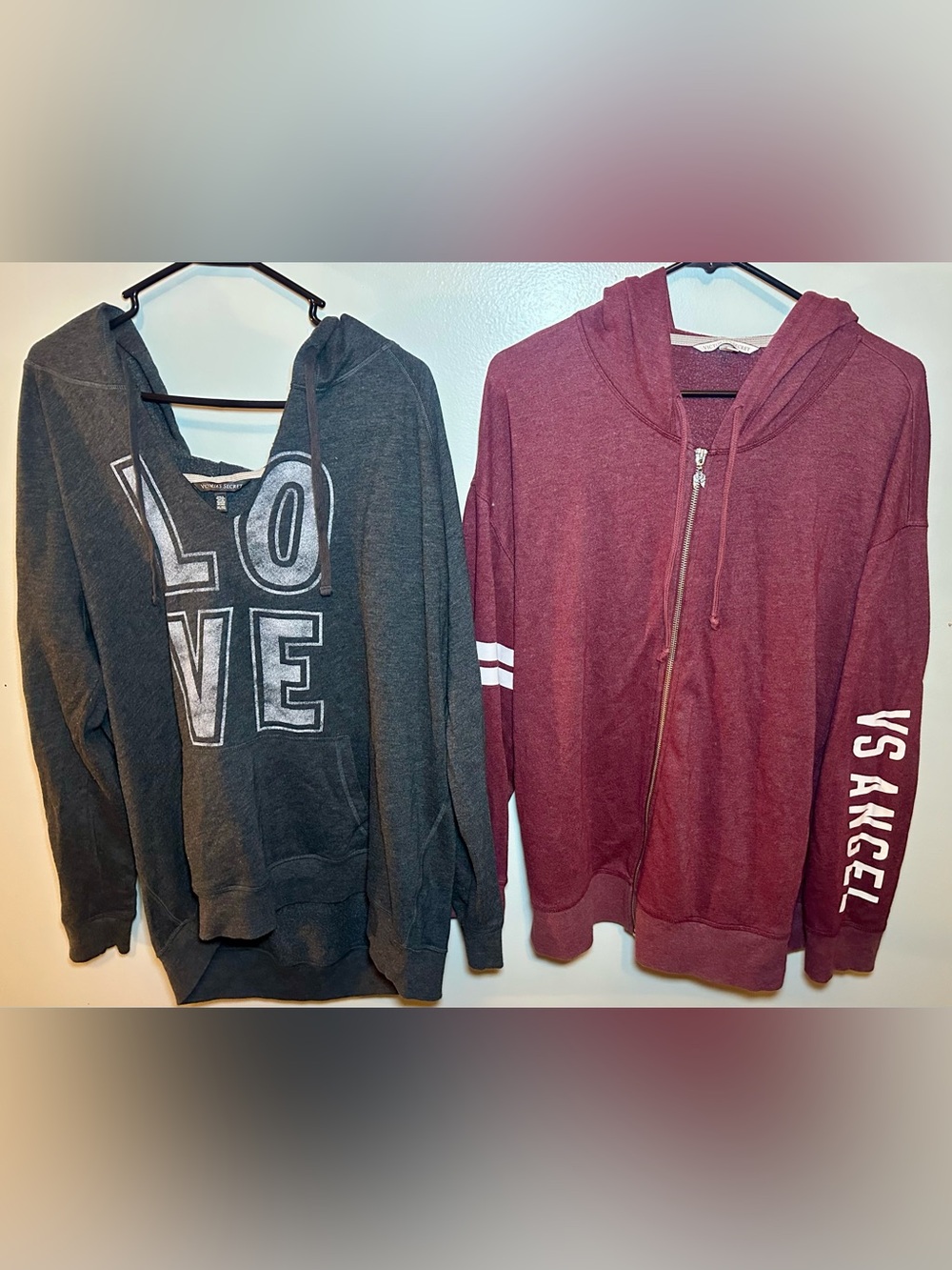 Victoria’s Secret Hoodie Bundle XL Pullover & Zip Up Sweatshirt Set